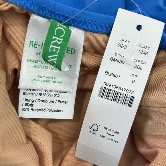 J. Crew Blue Scrunchie Strap One-Piece Swimsuit - Size 0 NWT - Picture 9 of 12